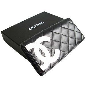 chanel black white wallet